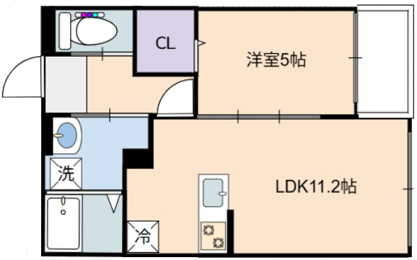 倉敷市中島のアパートの間取り