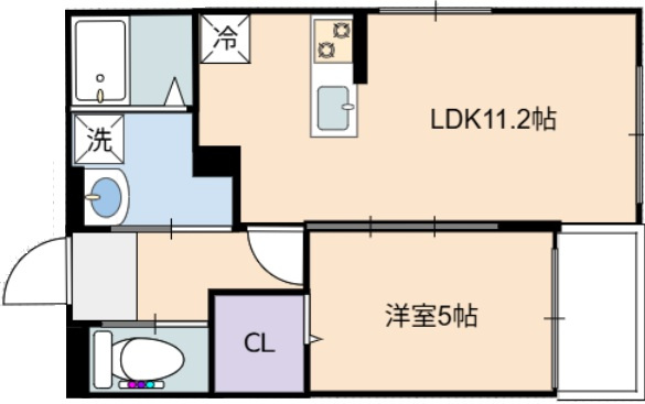 倉敷市中島のアパートの間取り