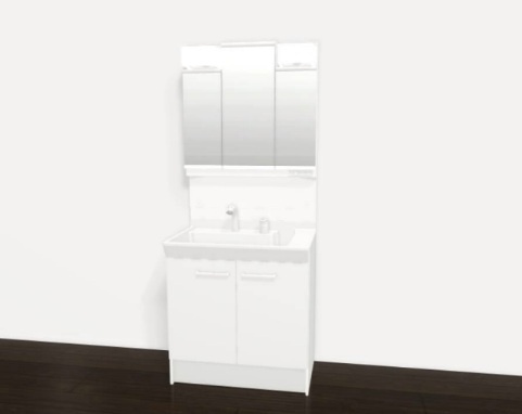 倉敷市中島のアパートの独立洗面台