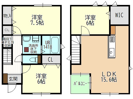 ボナールＡの間取り