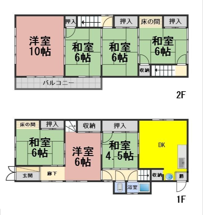 ６７３８９　岐阜市鷺山東中古戸建ての間取り