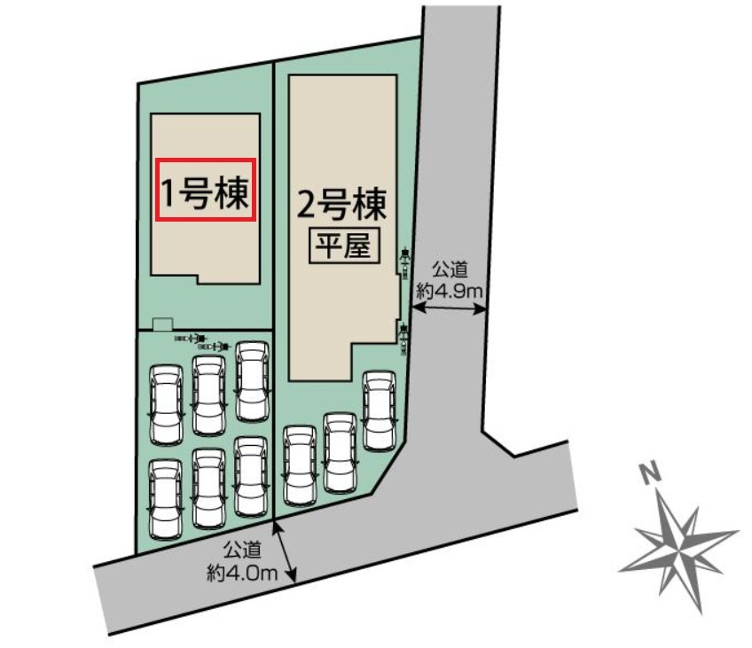 ブルーミングガーデン栃木市大平町富田2期の区画図|【全2棟】各号棟の詳細については、お気軽にお問い合わせください♪