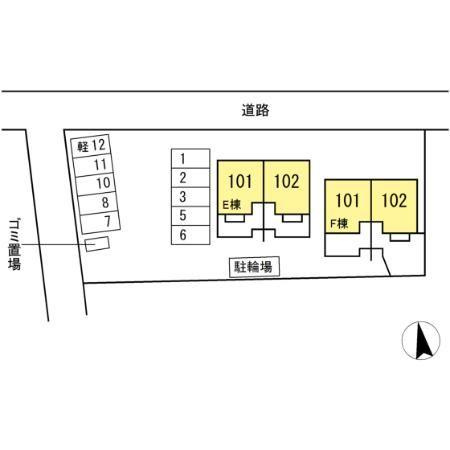 クウラージュ　F棟 F-Ⅰの区画図