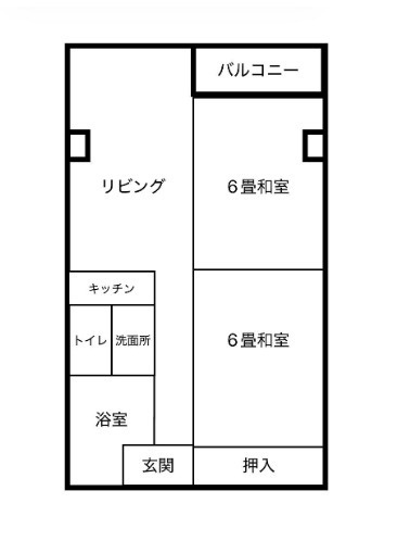 「アクセス良好＆近隣施設充実」高知市高須1丁目　コーポ光正　中古マンションの間取り|リビングに２部屋の和室が隣接し、1人暮らしの方はもちろん、少人数のご家庭にも使いやすい間取りです。