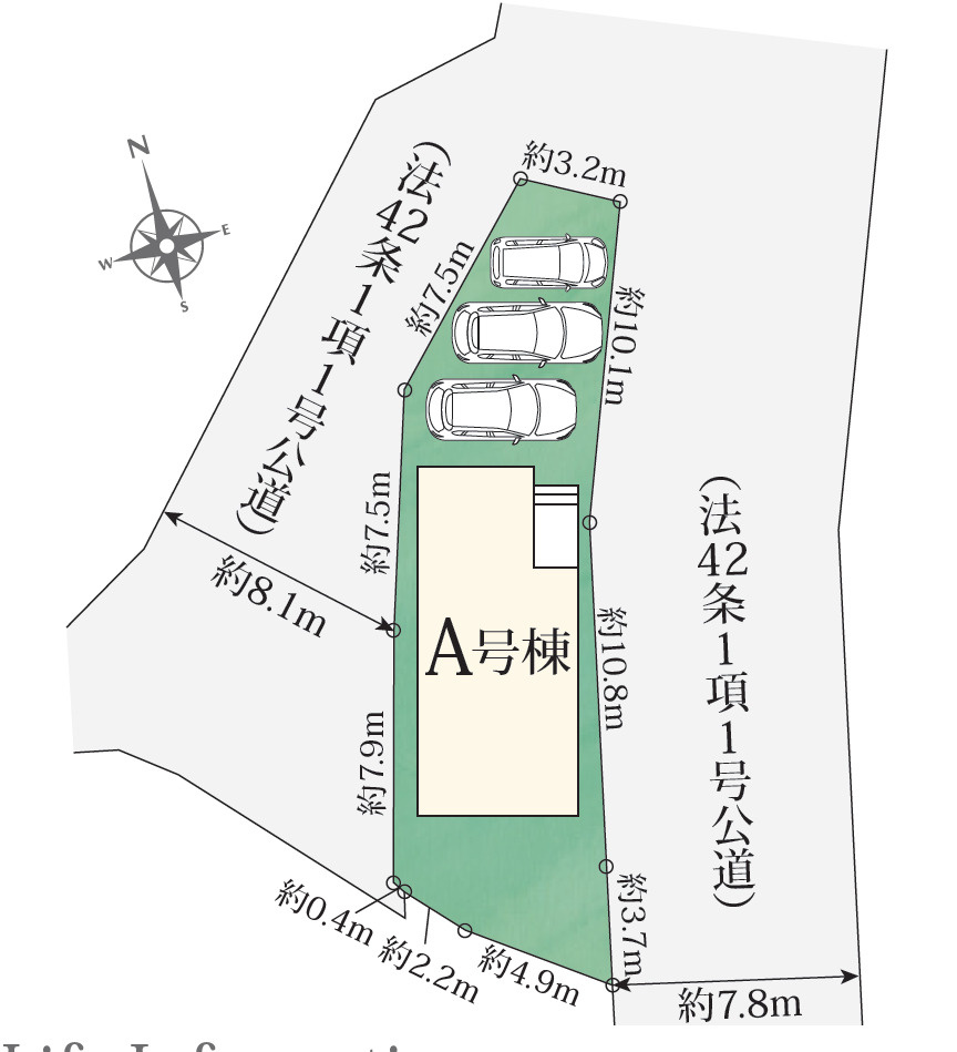 新築戸建　静岡市葵区北2丁目2140番　全1棟　1号棟の区画図|区画図
