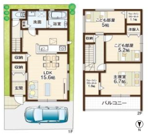 【間取り】 | 八尾市老原4丁目 | 全洋室3LDK♪ウォークインクローゼット2ヶ所♪