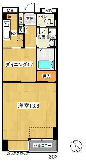 【間取り】 | スプリングスクエア | 広めの洋間
