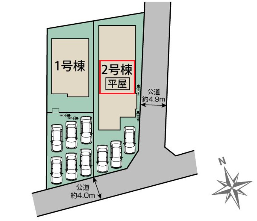 ブルーミングガーデン栃木市大平町富田2期の区画図|【全2棟】各号棟の詳細については、お気軽にお問い合わせください♪