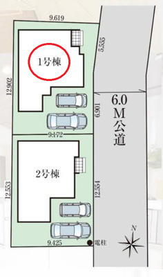 【区画図】 | 所沢市北秋津　全2棟 1号棟