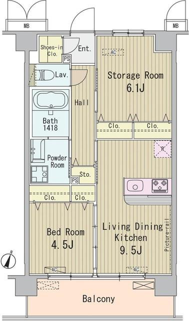 ＨＩＧＡＳＨＩＫＯＭＡＴＳＵＧＡＷＡ　ＡＰＡＲＴＭＥＮＴの間取り