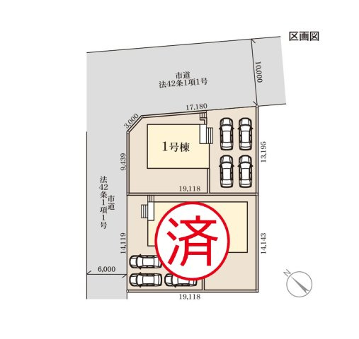 第1土浦市木田余東台　新築戸建の区画図