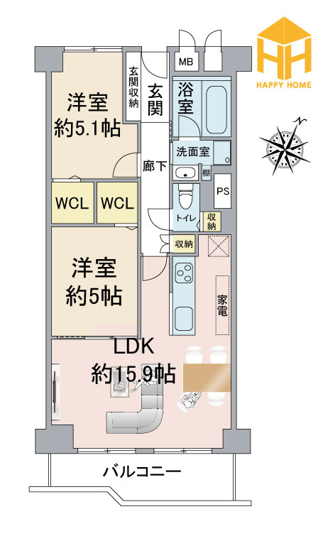 杉谷パークマンションの間取り|※図面と現況に相違がある場合は、現況を優先します。