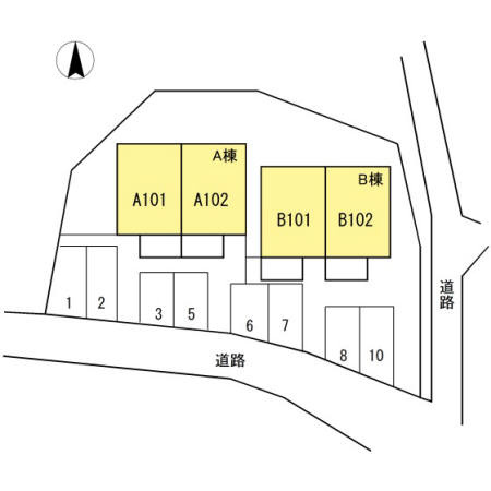 プランドール南国 B棟の区画図