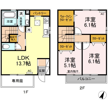 プランドール南国 B棟の間取り