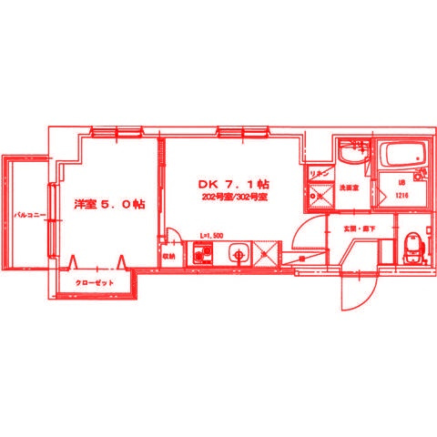 鎌倉市台２丁目の賃貸マンションの間取り