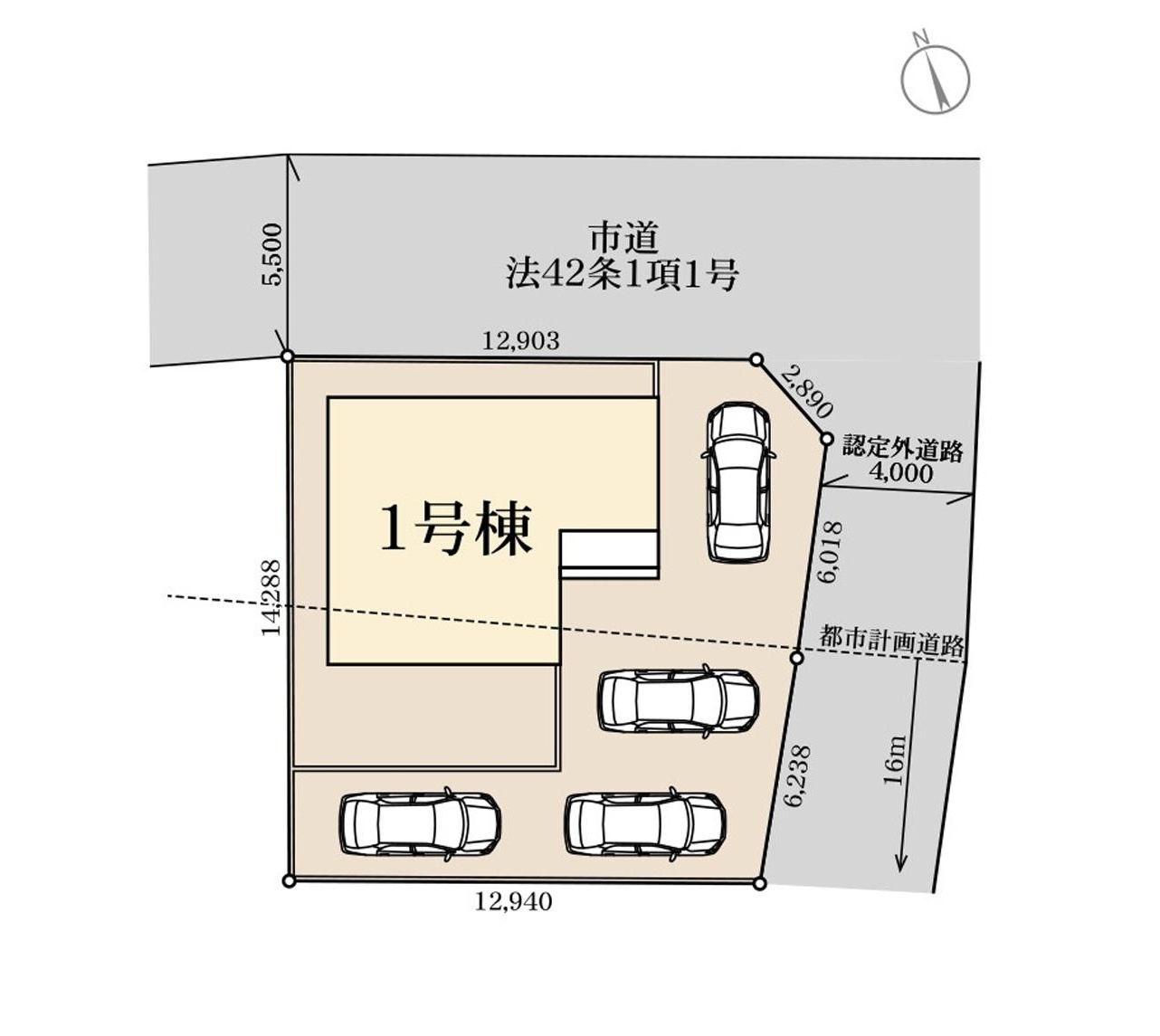 第1土浦市神立町　新築戸建の区画図