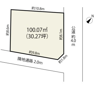 茅ヶ崎市代官町　建築条件なし　売地の区画図