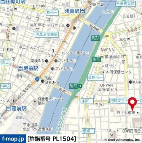 メイクスデザイン蔵前の地図