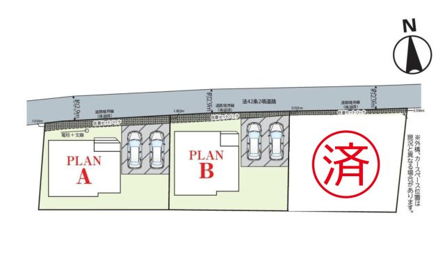 土浦市真鍋5丁目　新築戸建　B号棟の区画図