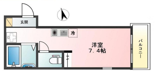 新宿区大久保１丁目のアパートの間取り