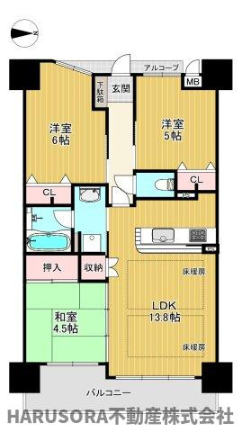グランアッシュ寝屋川シティマークリッジの間取り