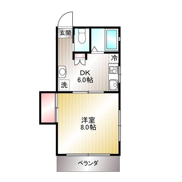 三鷹市深大寺２丁目のアパートの間取り