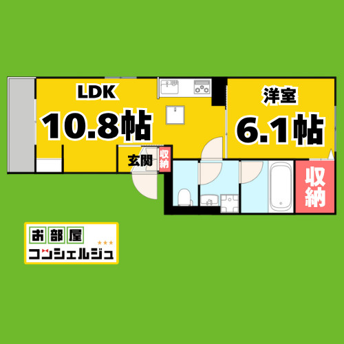 Ｄ－ｒｏｏｍ尾頭橋Ａの間取り