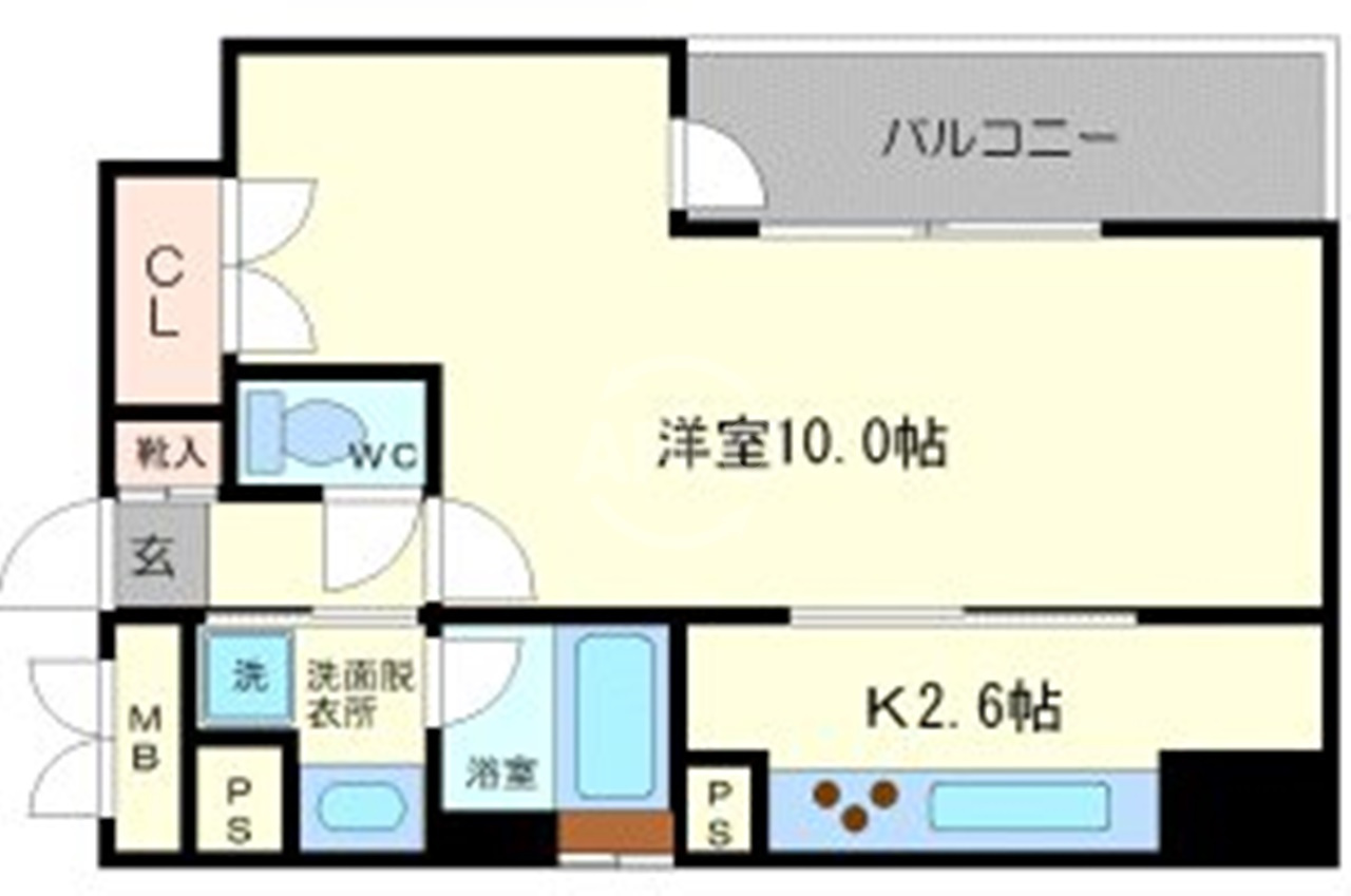 リーガルニシテンマスリーの間取り|リーガル西天満III　開放感ある間取り