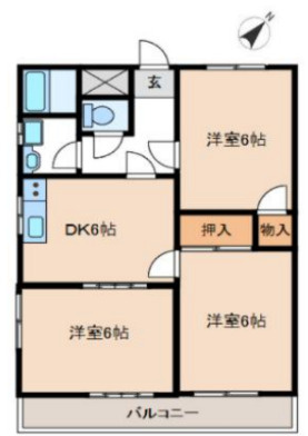 ランドフォレスト新狭山の間取り|間取りは2LDKです。※現況優先