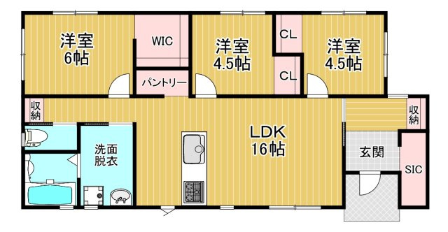 久留米建設　筑後市徳久の間取り
