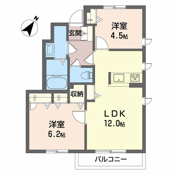 【間取り】 | シャーメゾン　ラフィーネ　Ａ棟