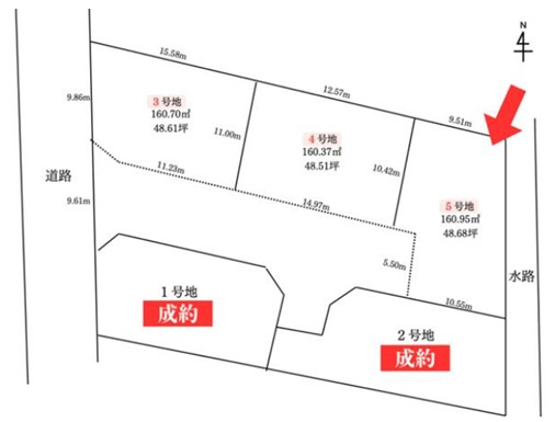 姫路市砥堀の売地の土地図