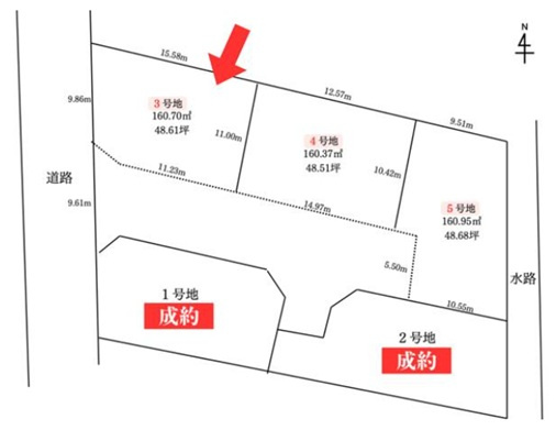 姫路市砥堀の売地の土地図