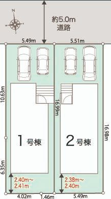 所沢市中新井４丁目1期　全2棟　新築戸建　リナージュネクスジーの区画図
