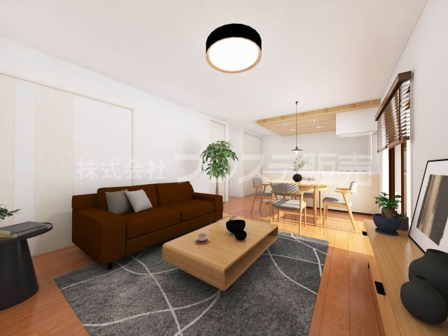 奈良市南京終町６丁目の新築一戸建 全１５区画の居間・リビング|１４号地リビング完成イメージ／南向きですので、陽あたり良好です♪※モデルハウスあり