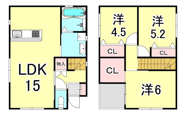 笠屋町戸建　B棟の間取り