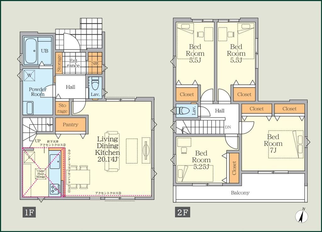 所沢市宮本町2期　新築戸建　FiT-Aの間取り