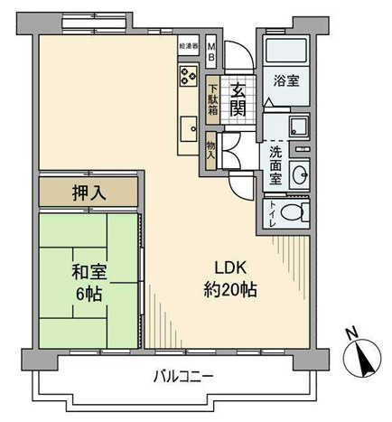 昭島つつじが丘ハイツ1号棟の間取り