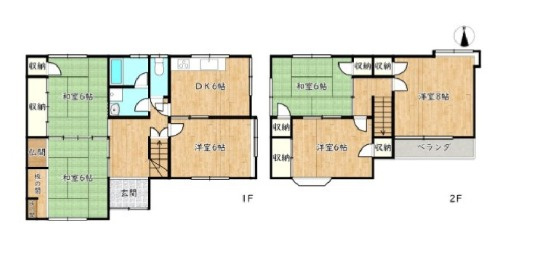 姫路市下手野６丁目の中古一戸建の間取り
