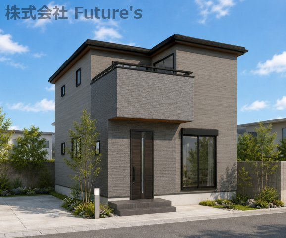 八潮市二丁目　新築戸建　全2棟　1号棟の外観パース|完成予想図にCGによる画像処理を行っています。実際とは多少異なる場合がございます。
