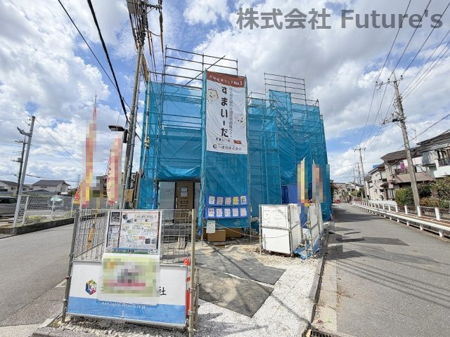 八潮市二丁目　新築戸建　全2棟　1号棟の外観|現地の写真になります。