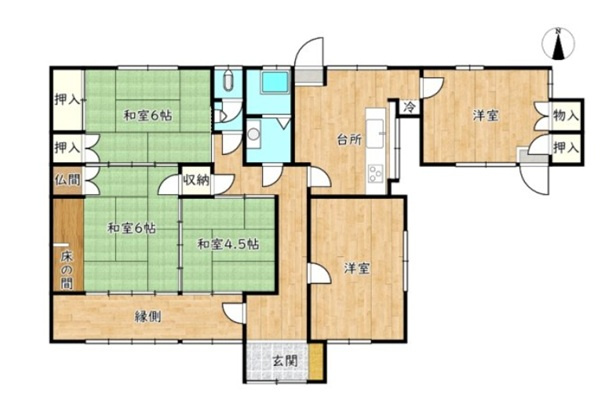 姫路市刀出の中古一戸建の間取り