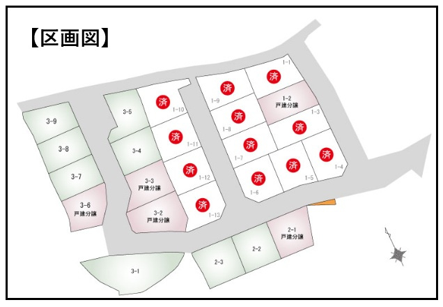 オール電化◆並列駐車２台可＆小屋裏収納付３ＬＤＫ◆周辺環境充実◆大津市石山寺４丁目ニュータウン３期の区画図|該当物件：６号地