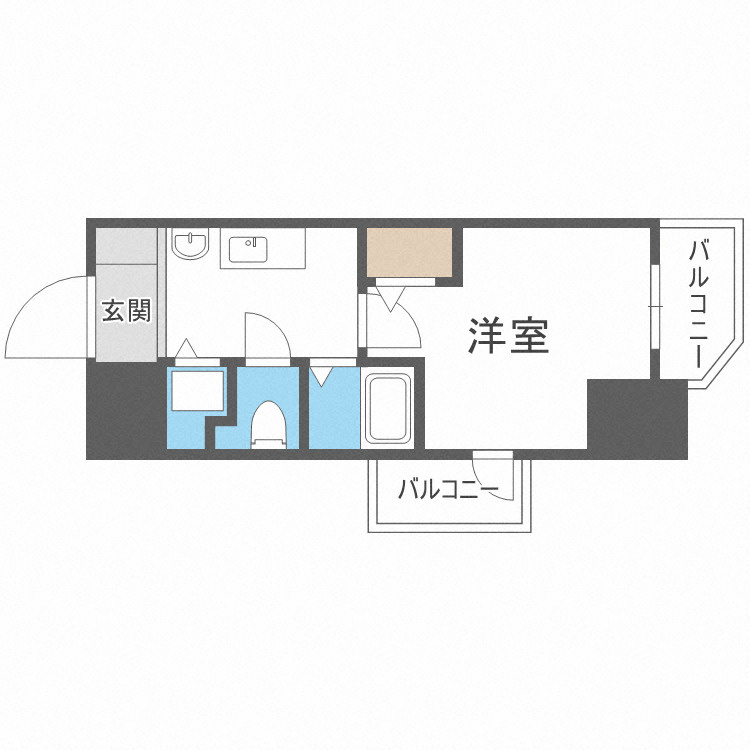 プレサンス心斎橋ルティアの間取り