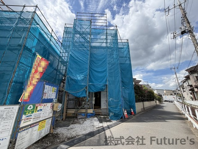 八潮市二丁目　新築戸建　全2棟　2号棟の外観|現地の写真になります。