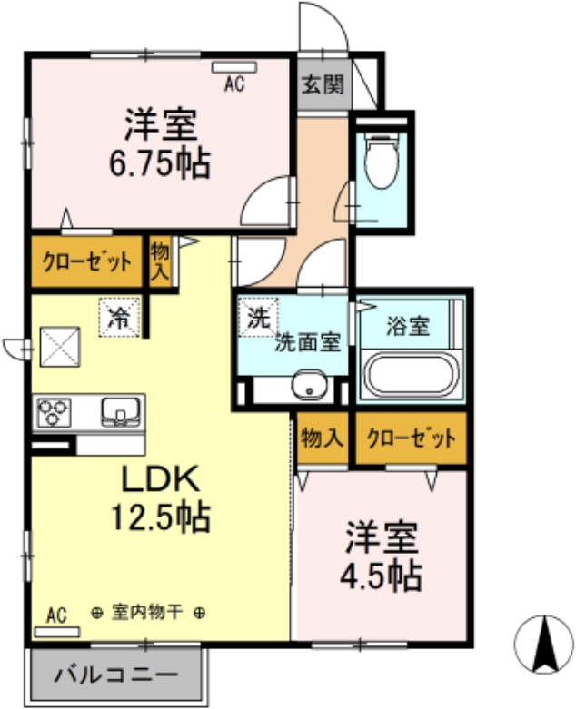 アーブルクロシェットC棟の間取り
