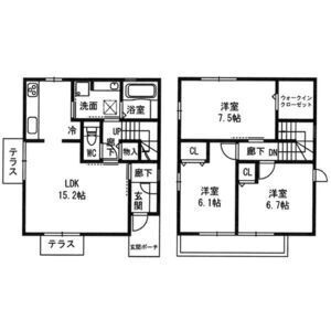 河内長野市小山田町の一戸建ての間取り