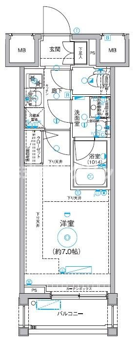 横浜市西区浅間町３丁目の賃貸マンションの間取り