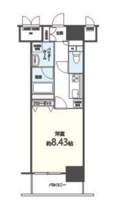 港区芝２丁目の賃貸マンションの間取り