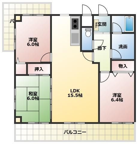 ライオンズマンション国府の間取り